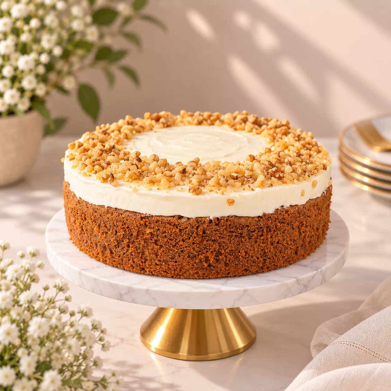 Carrot Walnut Cake with Cream Cheese Frosting