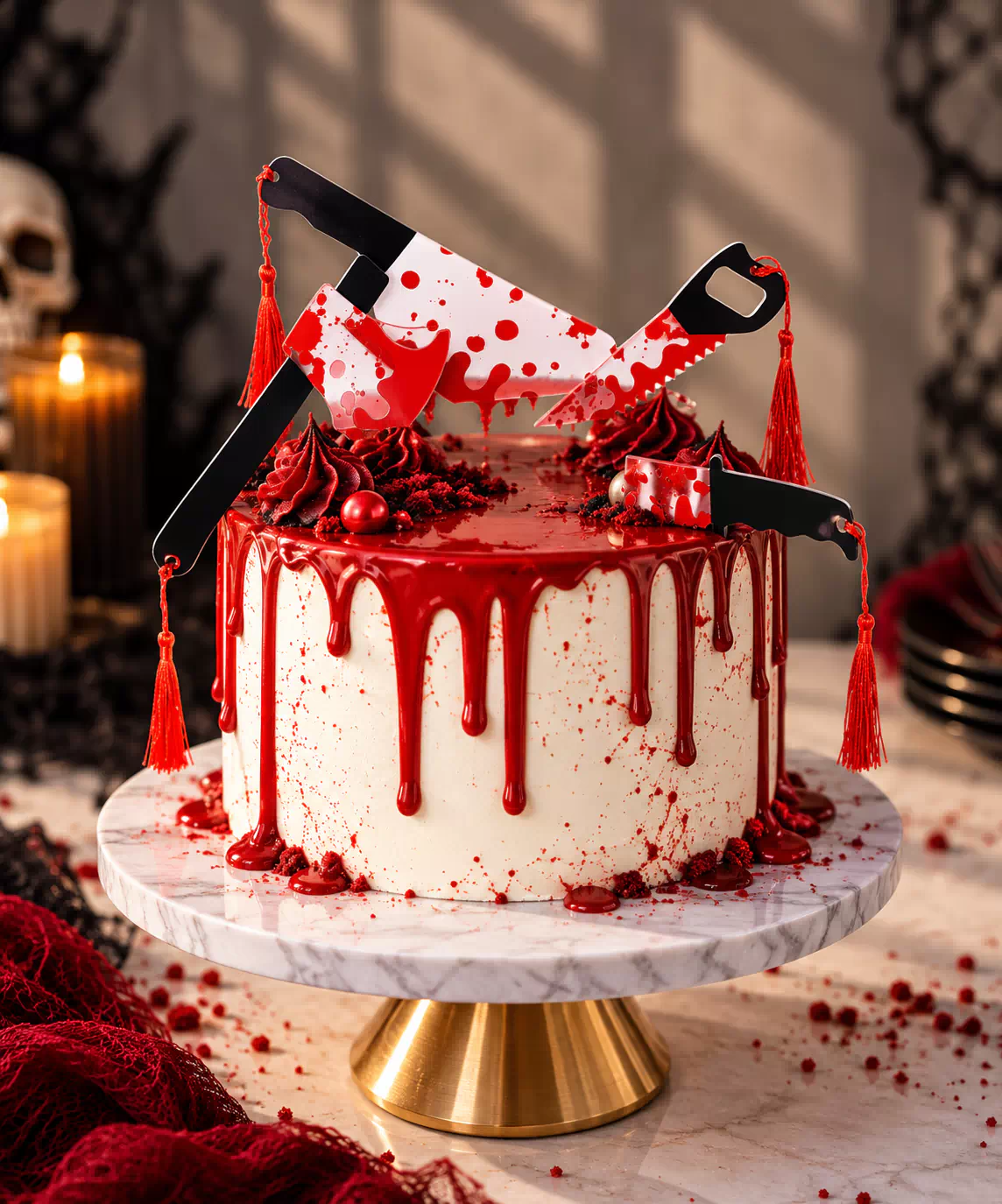 Bloody Knife Halloween Cake