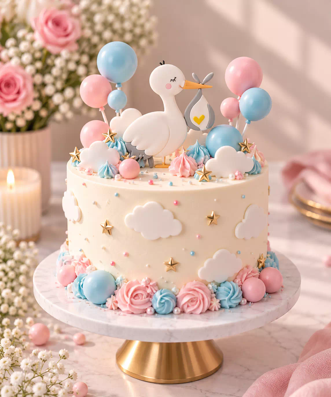 Baby Shower Stork Cake